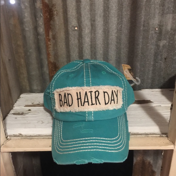 NWT Distressed Bad Hair Day Cap - Picture 2 of 4